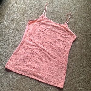 Pink lace design tank size XL